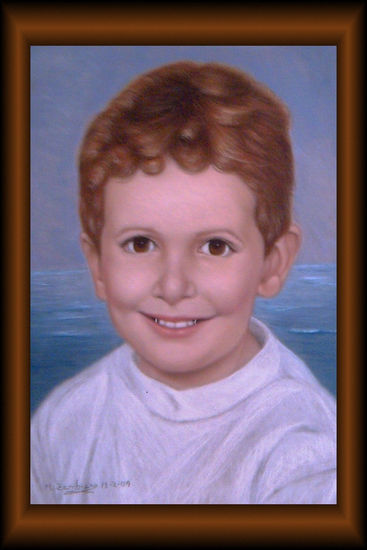 niño pelirrojo Pastel Card Portrait