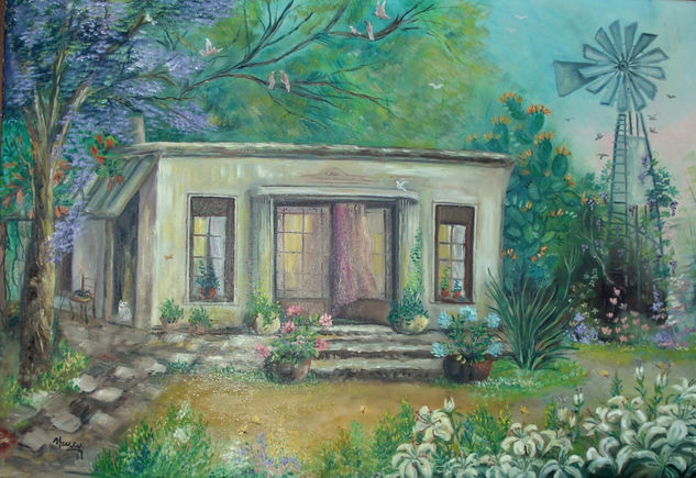 Casa de la Abuela Oil Canvas Landscaping