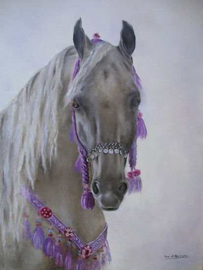 Caballo Arabe con Borlas Oil Canvas Animals