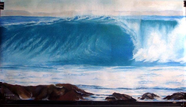 OLA PARA MIS AMIGOS Pastel Paper Marine Painting