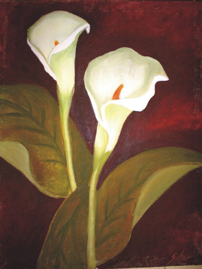 Simplemente calas Oil Canvas Floral Painting