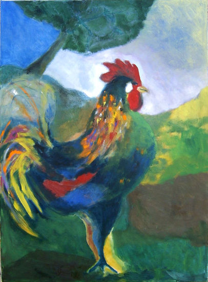 Gallo del corral de Antonio y Filo Óleo Lienzo Animales