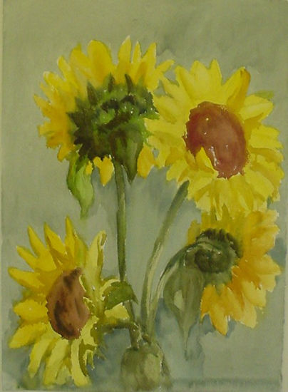 GIRASOLES Watercolour Paper Floral Painting