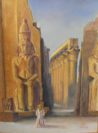 Karnak Pastel Papel Paisaje