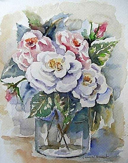 "Cuatro rosas" Watercolour Paper Floral Painting