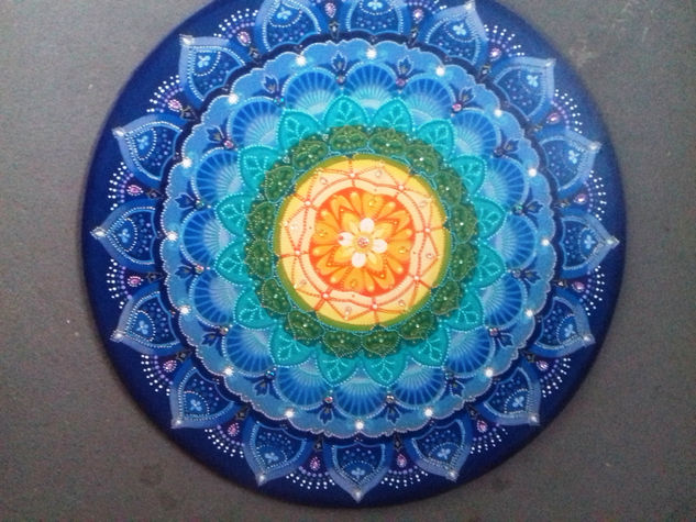 Mandala Azul Acrílico Otros Otros