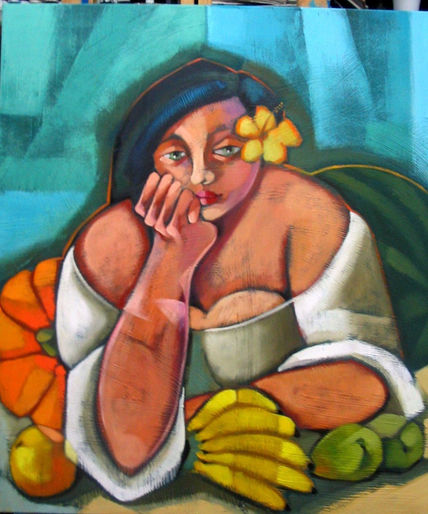 Moça com frutas