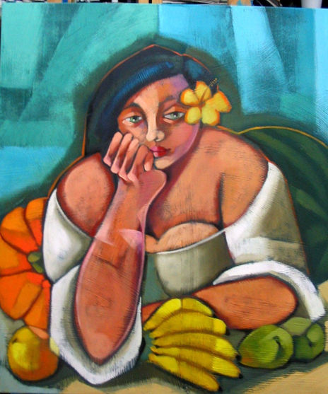Moça com frutas