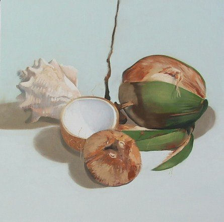 COMPOSICION # 4 Oil Textile Still Life Paintings