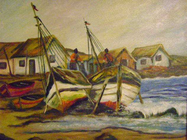 Pintura 2 Óleo Tela Marina