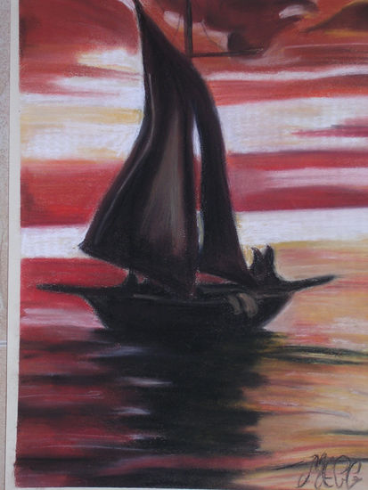 Barco al amanecer Pastel Card