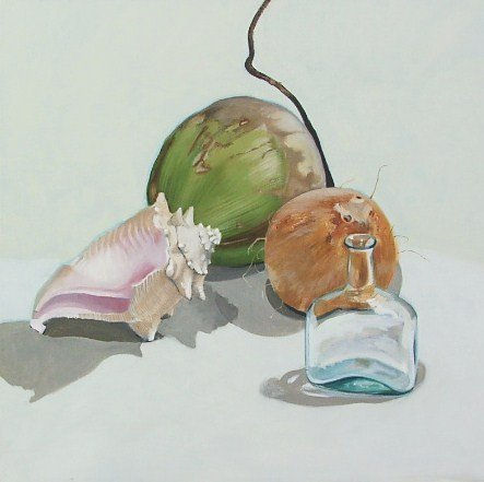 COMPOSICION # 2 Oil Textile Still Life Paintings