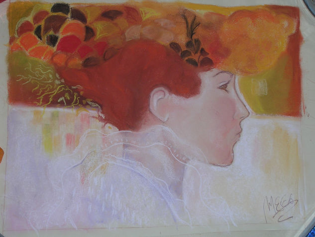 MUJER DE PERFIL Pastel Card