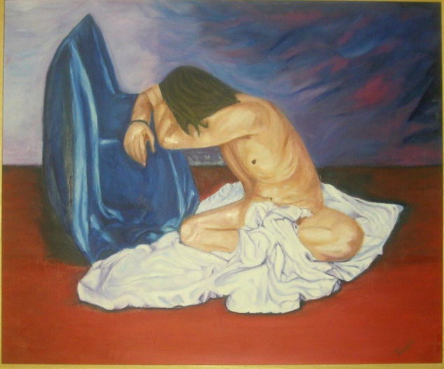 melancolia 1 Oil Panel Figure Painting