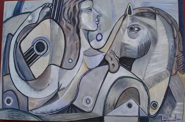 Mujer, Caballo Oil Canvas Landscaping