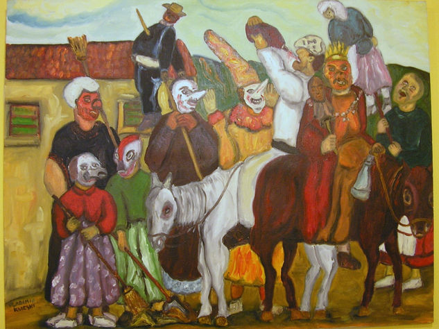 reyes de carnaval-entero de sardinas Oil Canvas Others