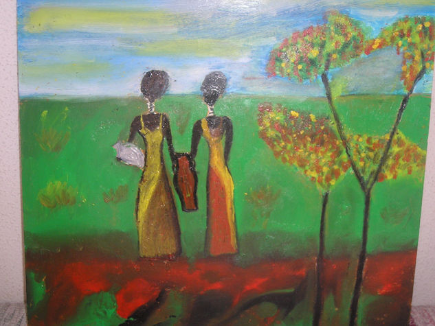 colores en africa Oil Canvas Landscaping