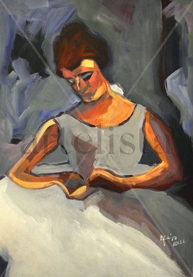 Bailarina Oil Card Figure Painting