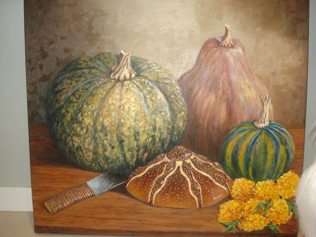 Calabazas y cempoalxochitl 