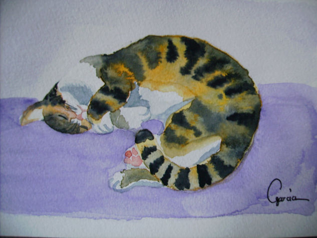 El gato de mi Amor. Watercolour Paper Animals