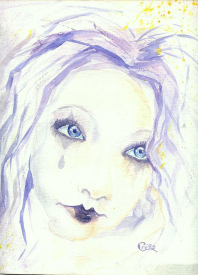 mirada lila Watercolour Paper Portrait