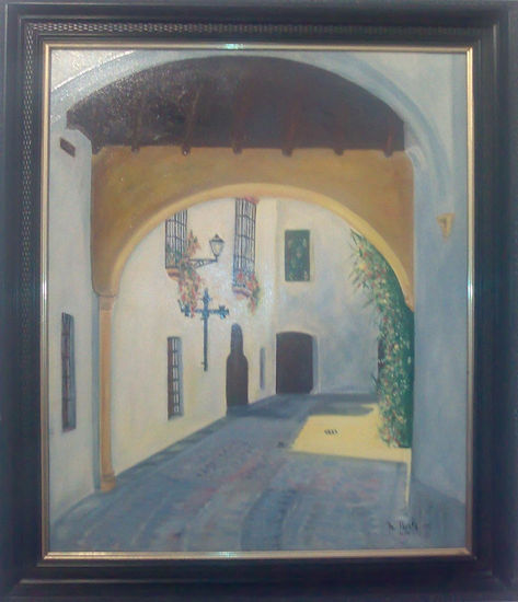 CALLEJON DE PUEBLO Oil Canvas Landscaping