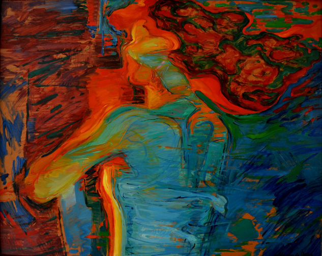 Sueño encendido Oil Panel Figure Painting