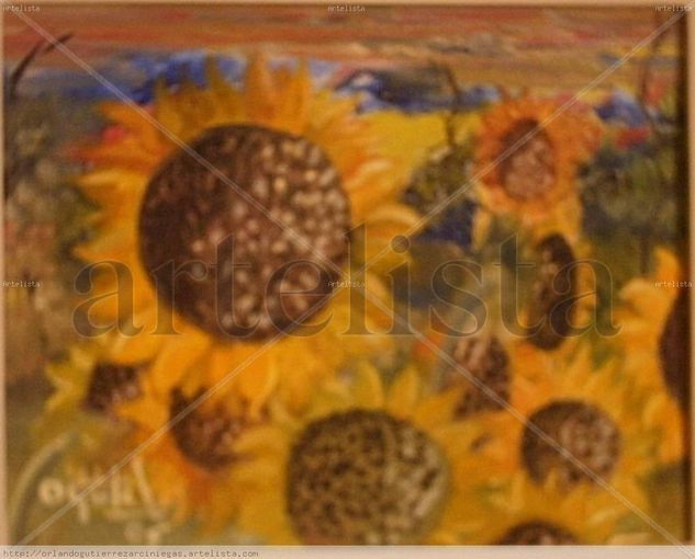 Girasoles a Yola Oil Canvas Floral Painting