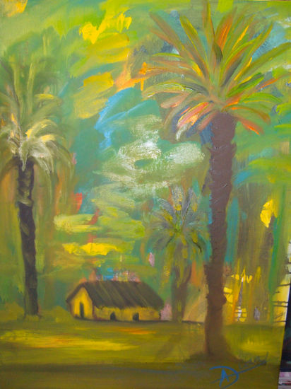 paisaje con casa Oil Canvas Landscaping