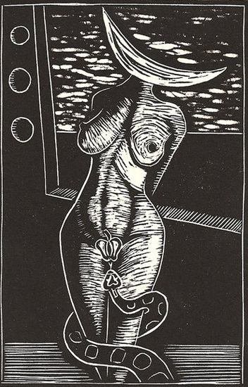 Seduction. Linocut