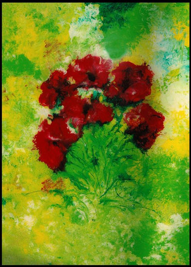 amapolas-pintura Acrílico Tabla Floral