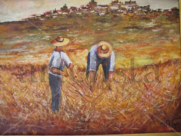 NUM. RF. 6.295 -LOS SEGADORES EXTREMEÑOS Oil Canvas Landscaping