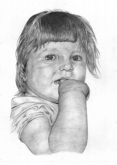 Niña Pencil (Black) Paper Portrait