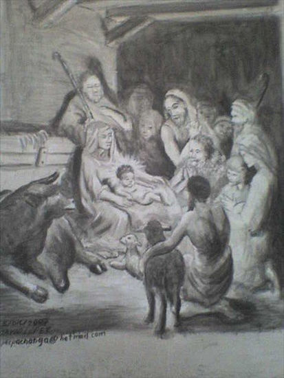 natividad adaptacion grabado Rembrandt 