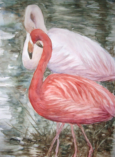 Flamingos Watercolour Paper Animals