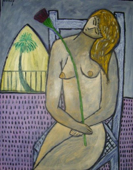 Desnudo con flor