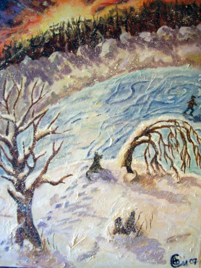 mi invierno Oil Canvas Landscaping