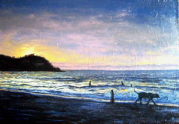 Atardecer en Sayulita II Oil Canvas Landscaping