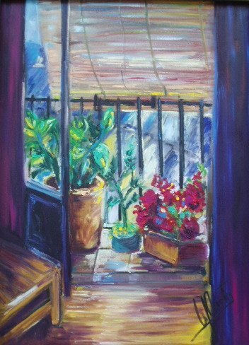 el balcon de salome Oil Canvas Landscaping