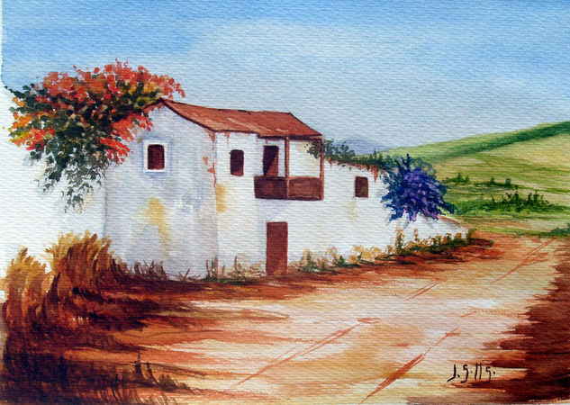 casa tipica Acuarela Papel Paisaje