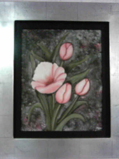 Tulipanes Oil Panel Floral Painting