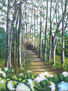 paisaje con hortensias