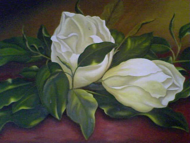 Magnolias 3 Oil Canvas Landscaping