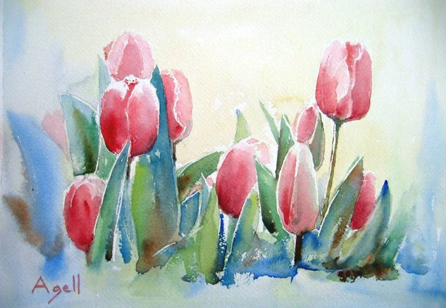 Tulipanes Oil Canvas Landscaping