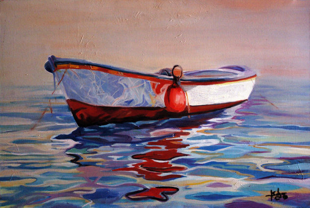 Silencio en Barca Oil Canvas Marine Painting