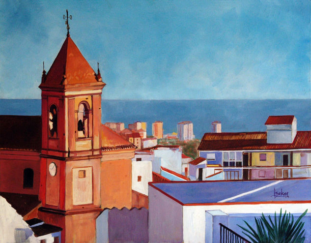 Iglesia Mediterráneo Torrox Oil Canvas Landscaping