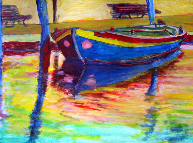 En puerto Acrylic Others Marine Painting