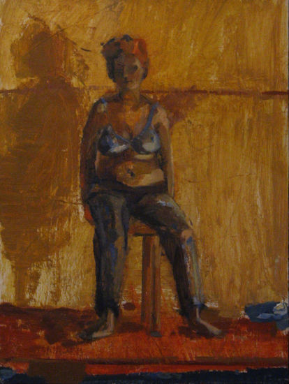 juego sutil entre complementarios Oil Panel Figure Painting