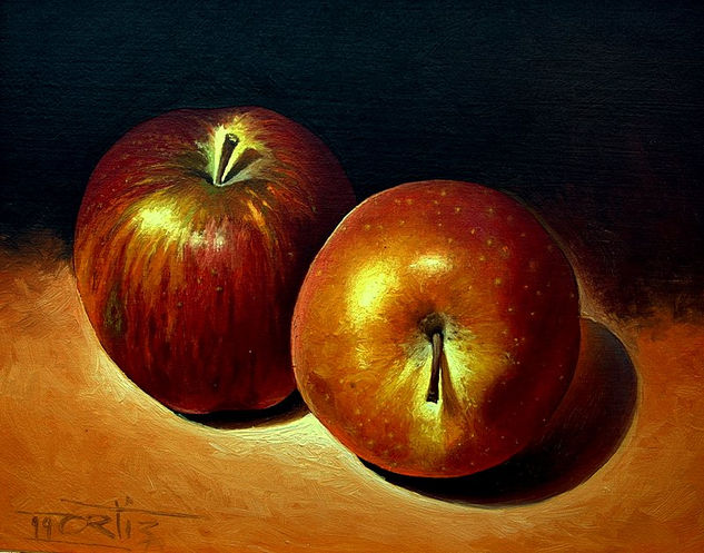 ses pomes.... Oil Canvas Still Life Paintings