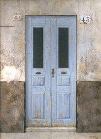 Puerta azul.